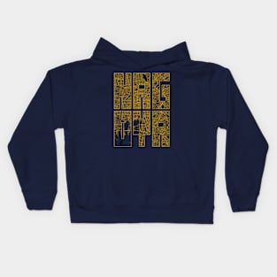 Nagoya, Japan City Map Typography - Gold Art Deco Kids Hoodie